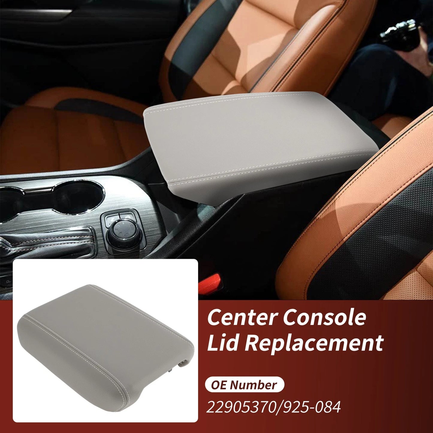 Center Console Armrest Lid for Chevy Traverse & GMC Acadia Gray