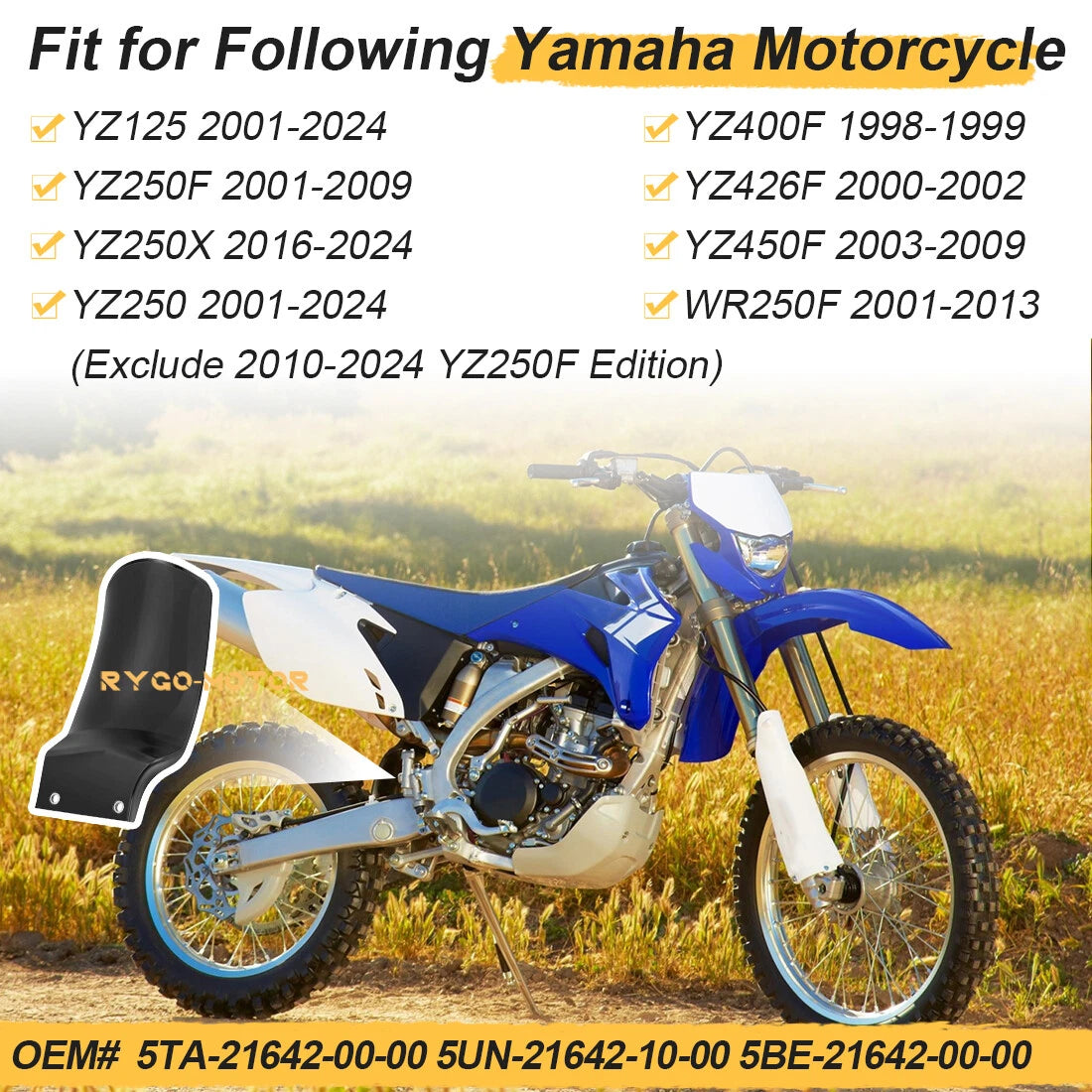 Mudflap Guard for YZ125 YZ250 250F 250X YZ450F WR250F