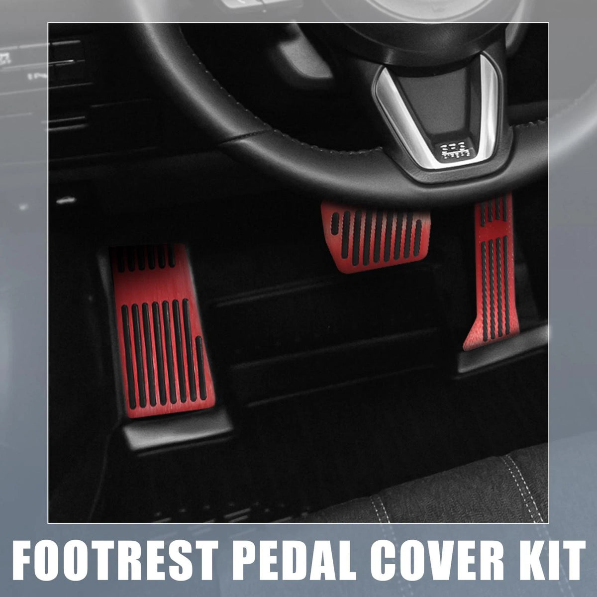 3 Pcs Red Brake Gas Accelerator Rest Pedal Kit for Mazda 2 3 6 (2003-2023)