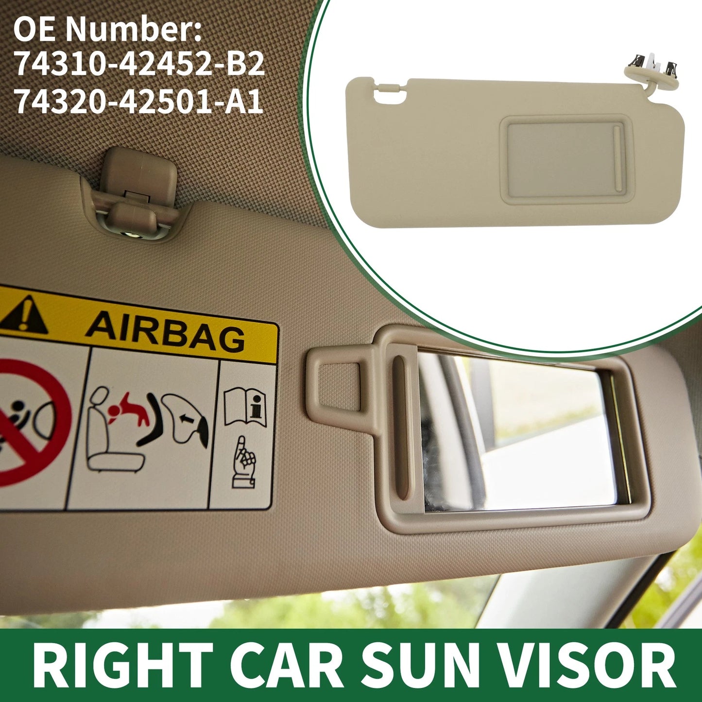 Sun Visor with Mirror for Toyota RAV4 (2006-2013)