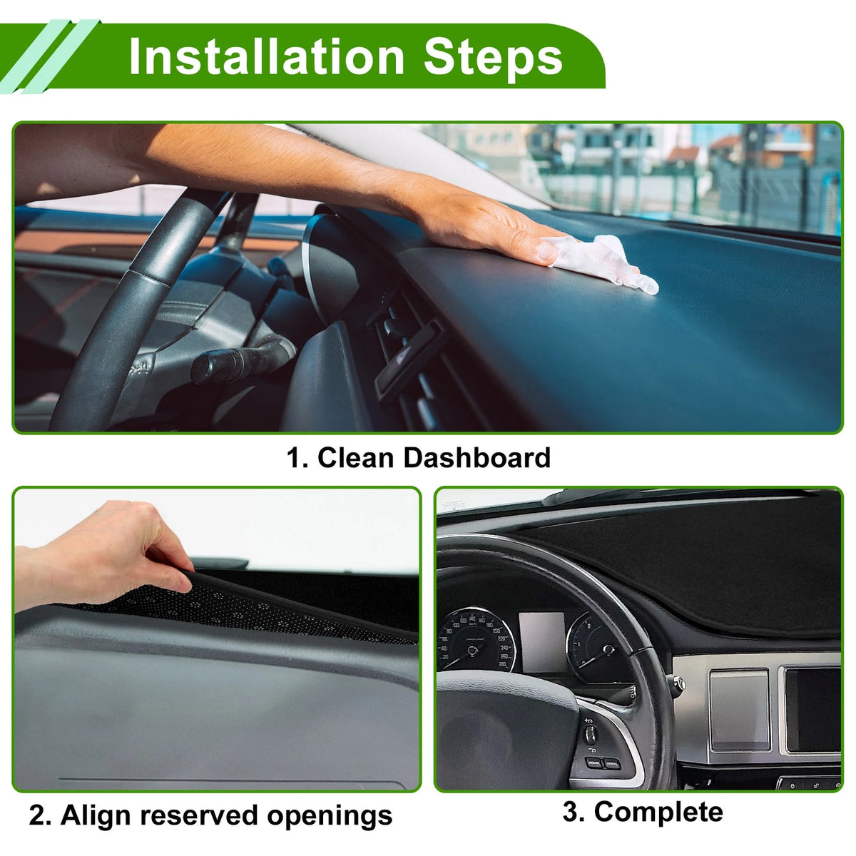 Dashboard Cover Black Polyester for Toyota Camry XV70 (2018-2023)