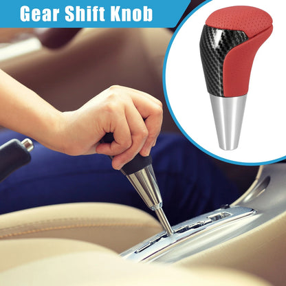 Gear Shift Knob Car Carbon Fiber Pattern Red for Toyota