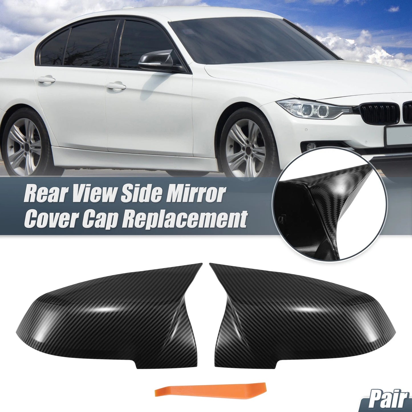 Carbon Fiber Rearview Mirror Cover Cap for BMW X1 328i 125i 330i (2011-2015)