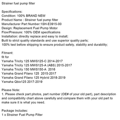 Fuel Pump Filter for Yamaha Tricity 125, Grand Filano F3 (2014-2023)