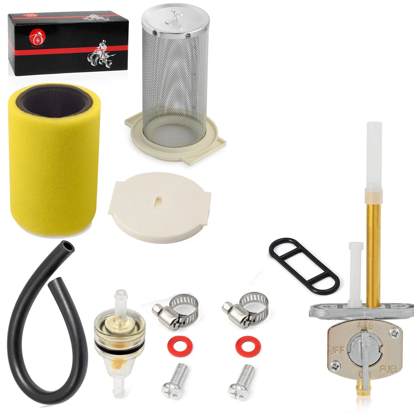 Air Filter & End Cap Fuel Valve Petcock for Yamaha KODIAK 400 4WD (1993–1999)