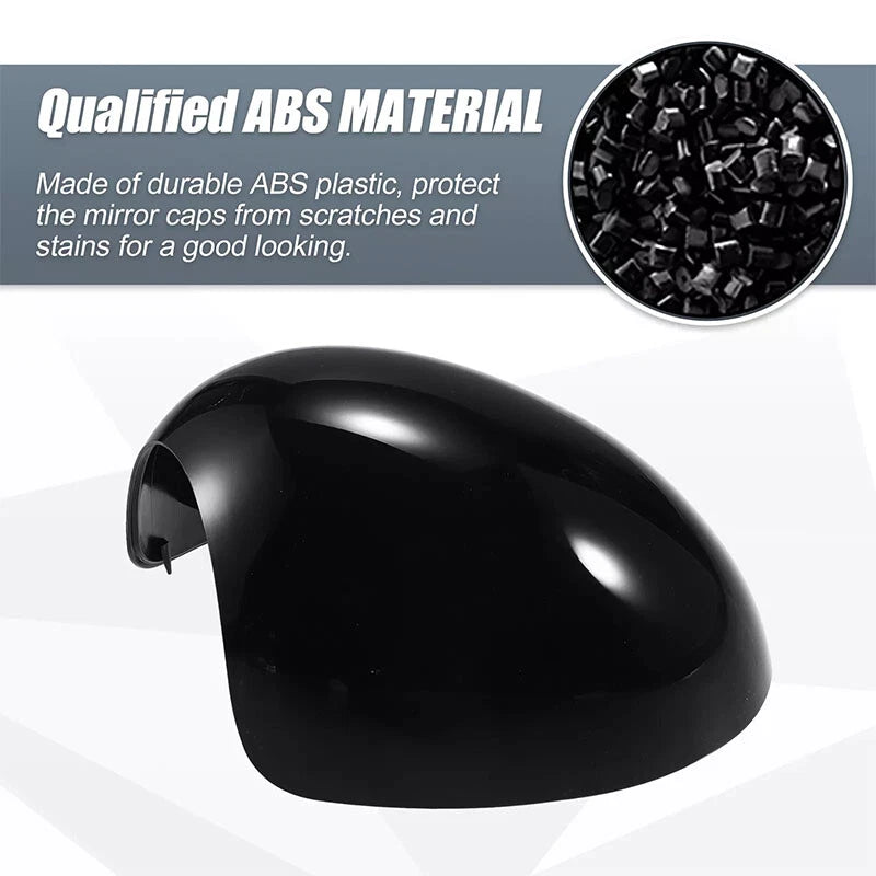 Glossy Black Side View Mirror Cover Caps for Mini Cooper R55 R60 (2007-2016)