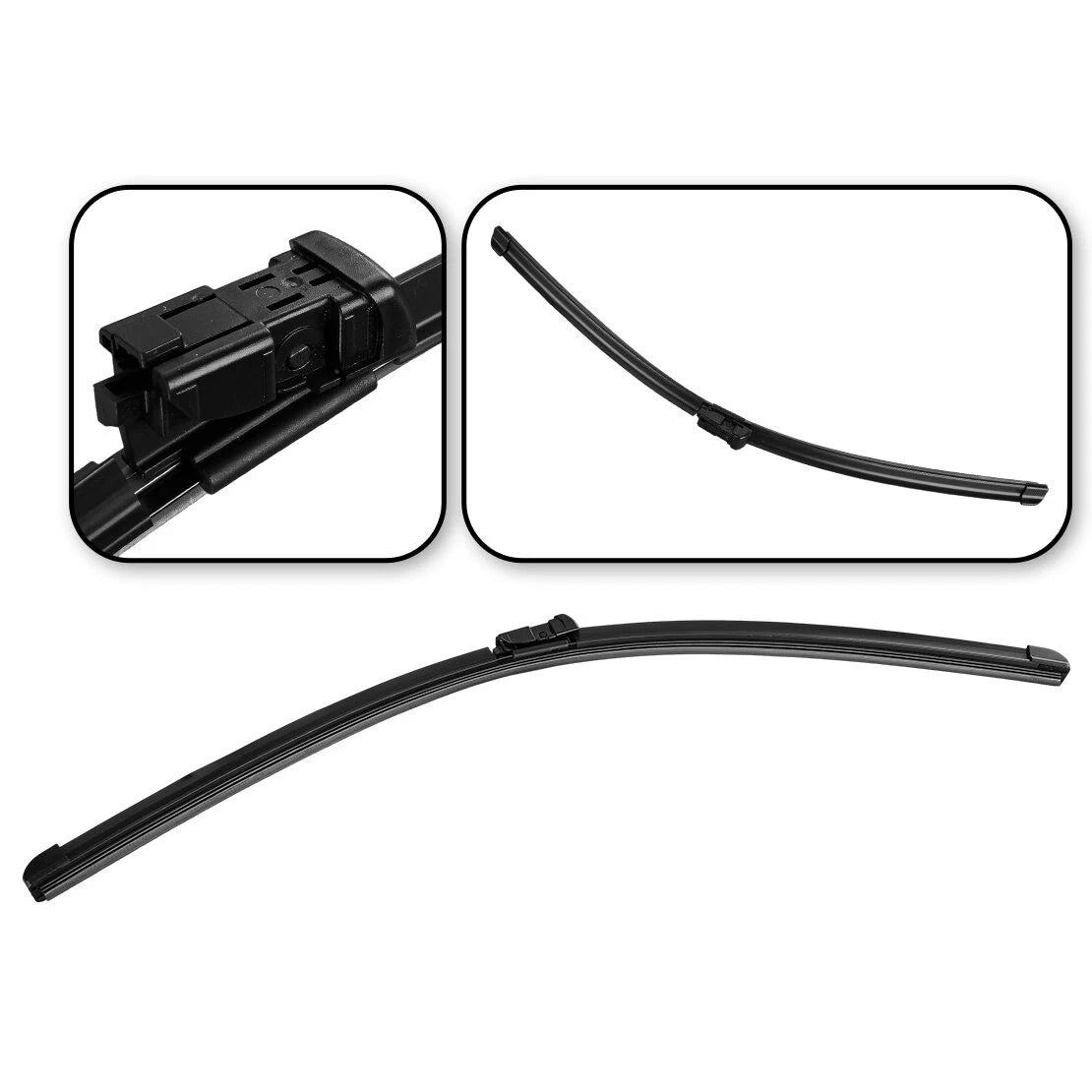 3PCS Wiper Blades 24" 14" 11" for Fiat 500 (2007-2017)