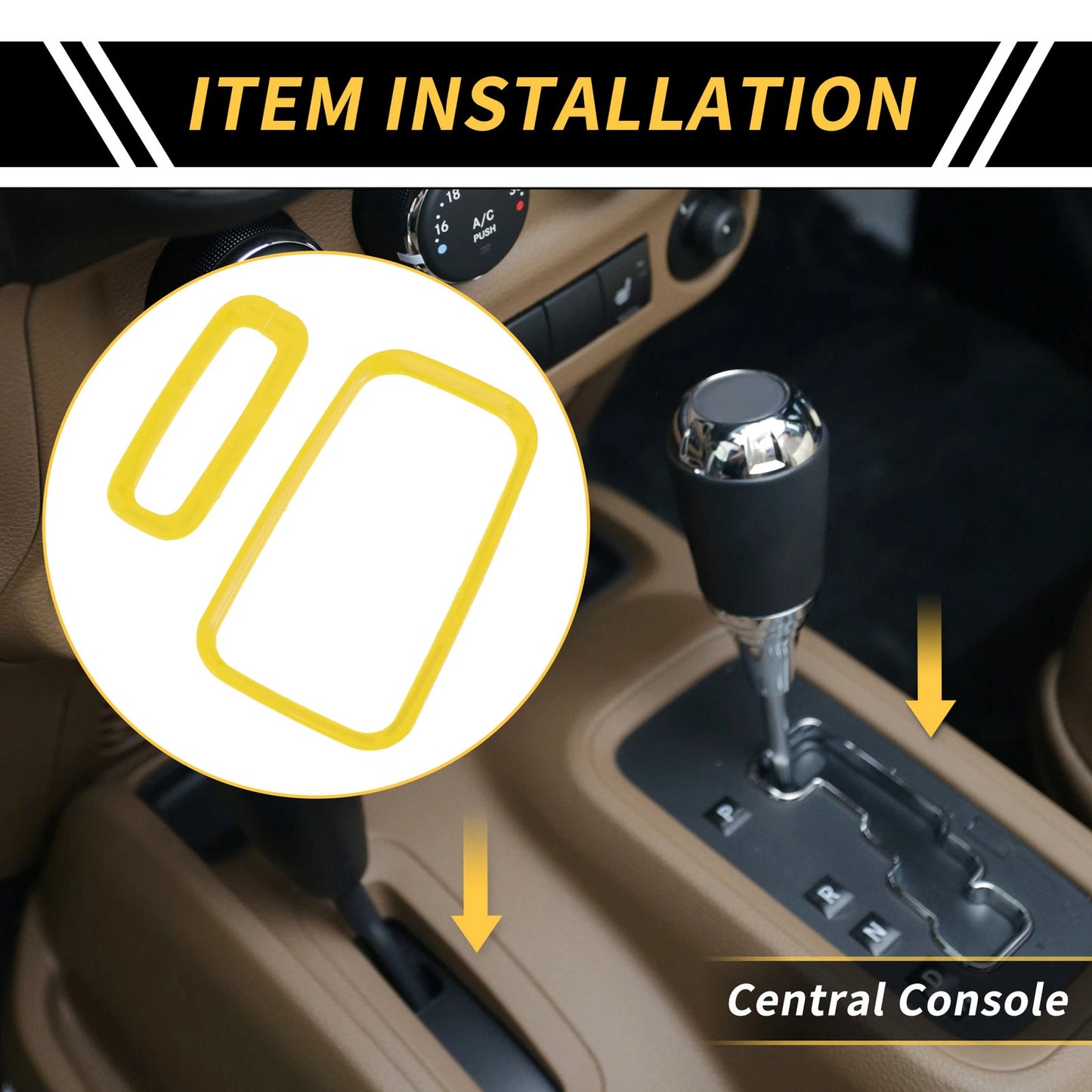 Center Console Gear Shift Ring Cover Trim for Jeep Wrangler JK (2007-2018)