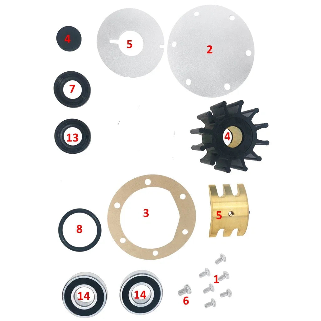 Major Repair Kit Impeller Gasket Seals Bearings Plates for Jabsco Pump