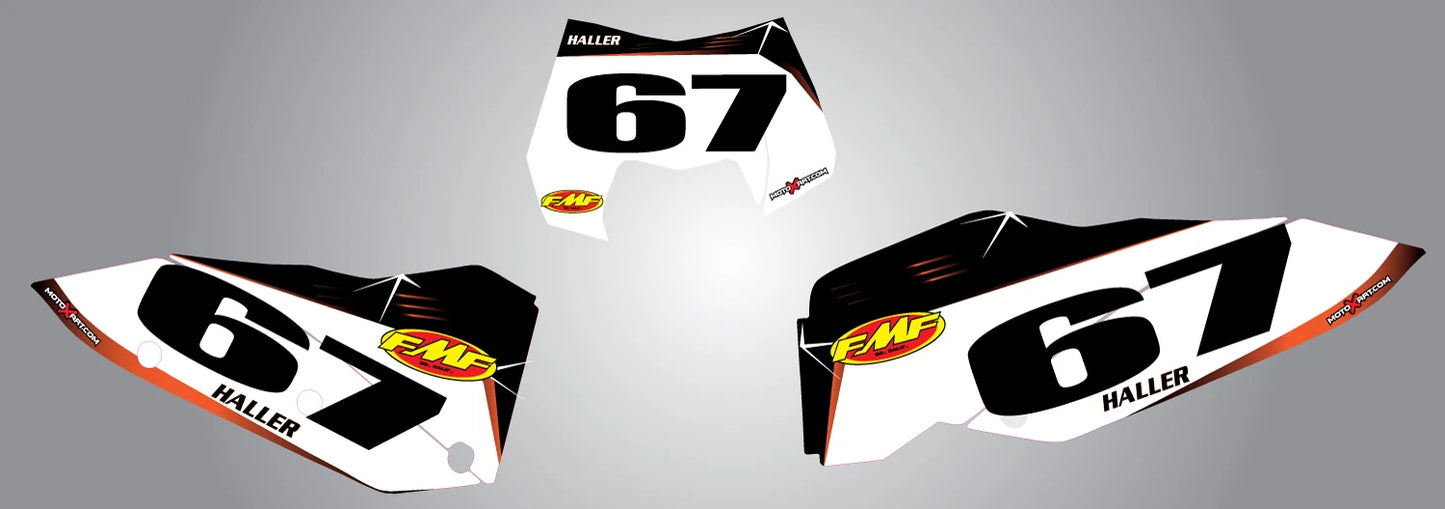 Barbed Style Custom Number Plates for KTM EXC 2008-2011 Decals & Stickers