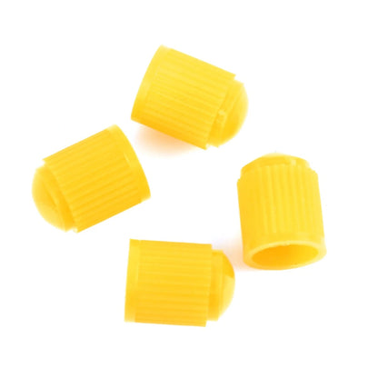 4 x Yellow Plastic Universal Tire Valve Stem Cap Cover for Motorcycle Bike Car