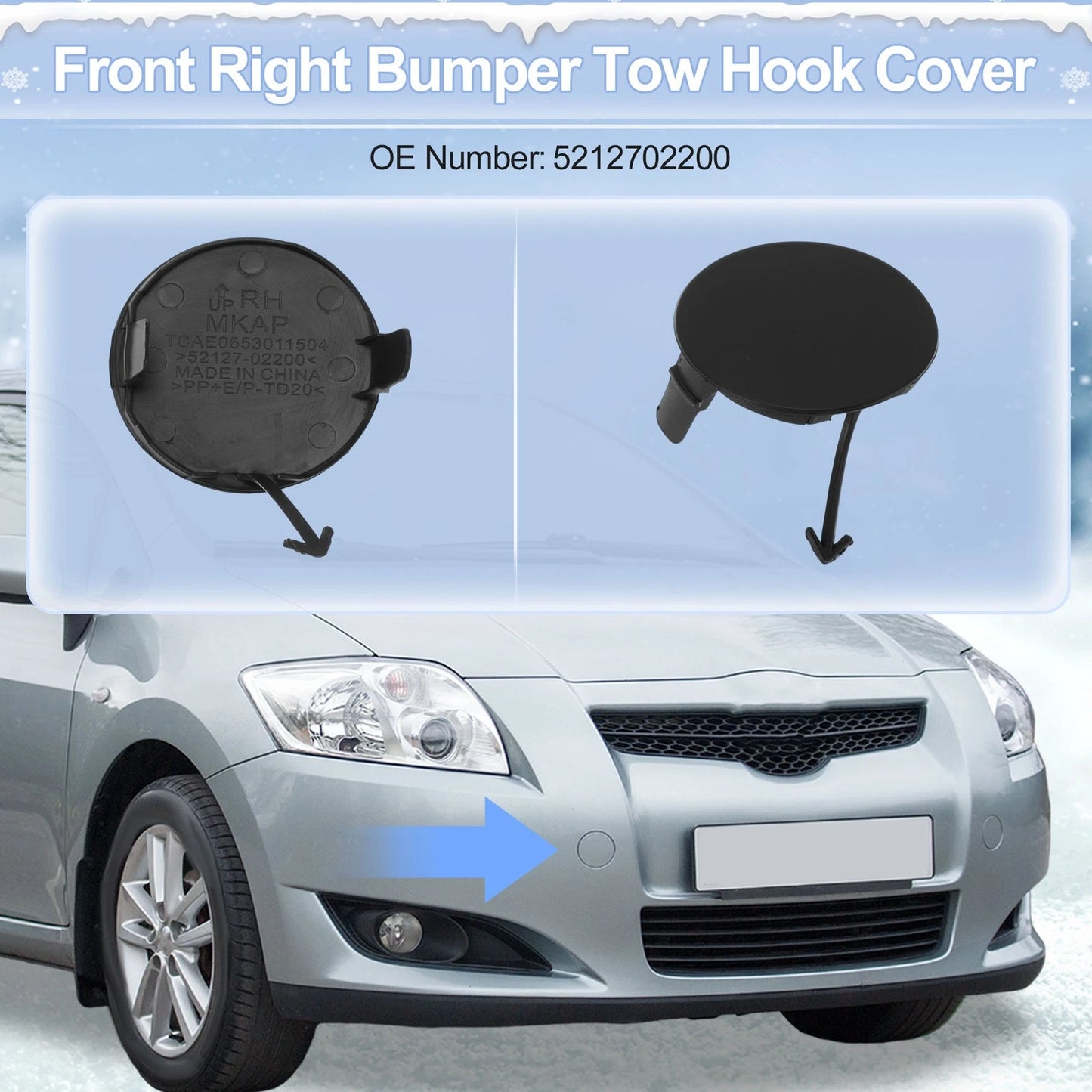 Right Front Tow Hook Cover for Toyota Prius (2017-2022)