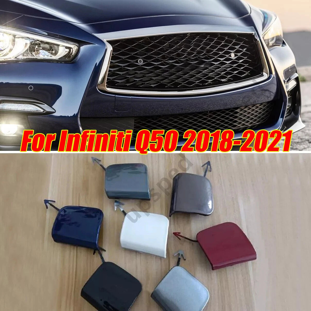Front Bumper Tow Hook Eye Cover Cap for Infiniti Q50 (2018–2021)