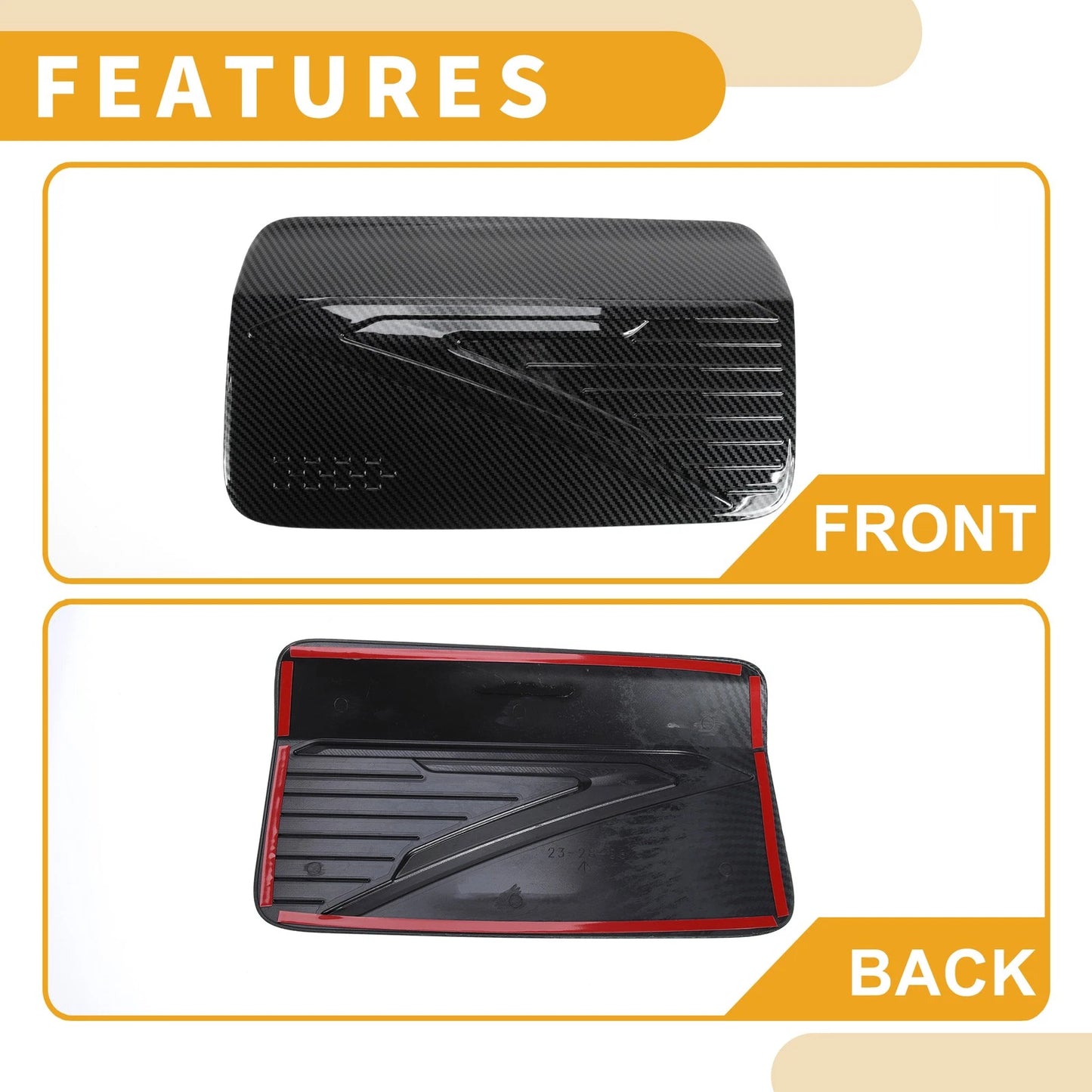 Fuel Tank Door Cap for Mitsubishi L200 2024-2025 Carbon Fiber Black