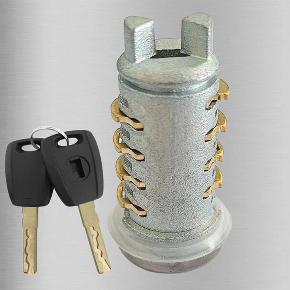 Door Lock Cylinder w/ 2 Keys for Fiat Doblo, Punto, Panda, 500