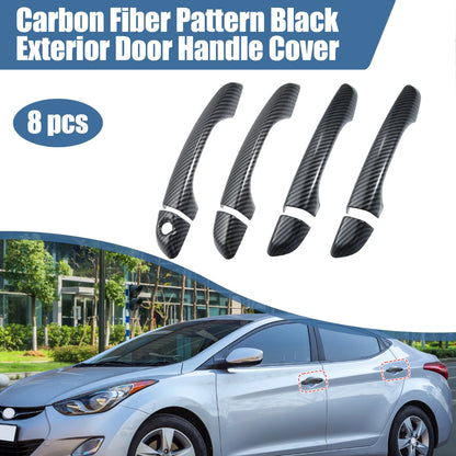 4pcs Exterior Door Handle Covers for Hyundai Elantra (2017-2020) Carbon Fiber