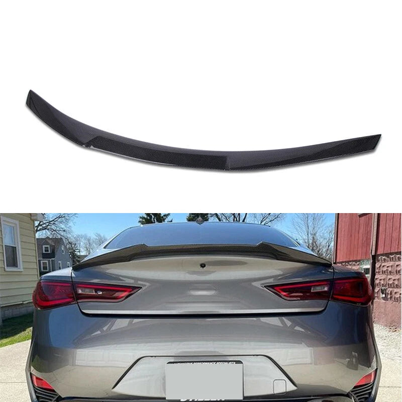 REAL Carbon Fiber Rear Trunk Spoiler Wing M4 Style For Infiniti Q60 2014-2022