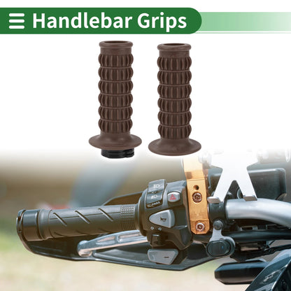 25mm Hand Grips Cover Kit Handlebar Cover TPU Dark Brown for Motorcycle