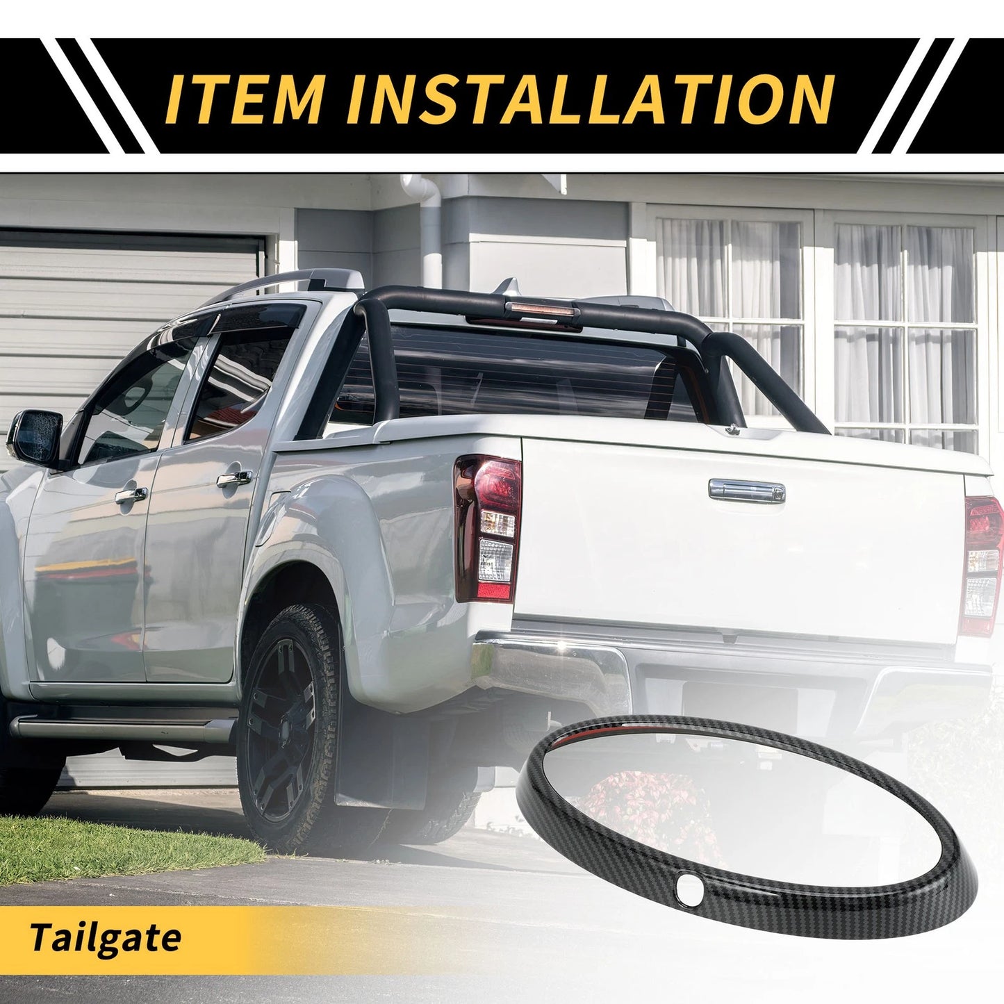 Carbon Fiber Tailgate Emblem Badge Cover for Ford Ranger (2023-2024)