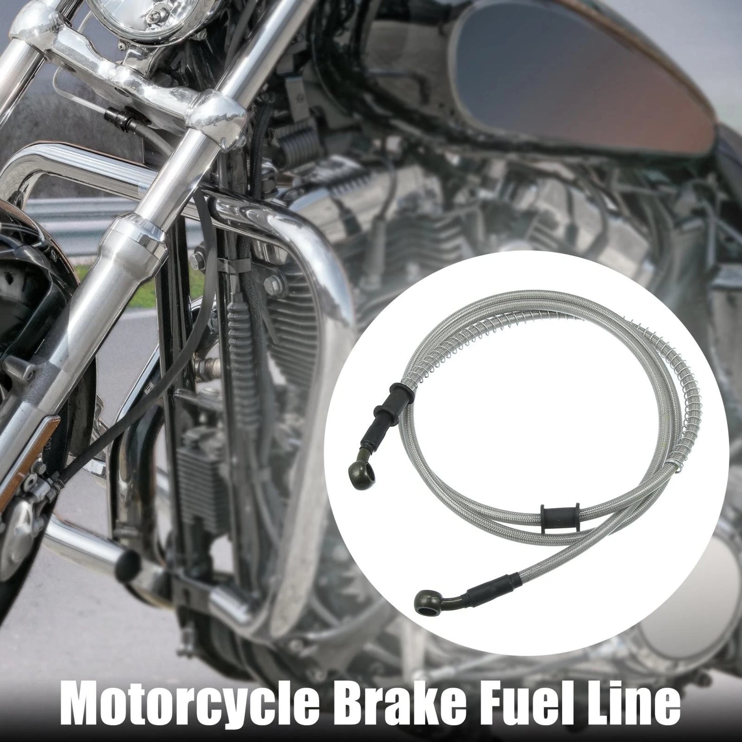 160cm Braided Brake Clutch Oil Hose Silver Tone for Motorcycle