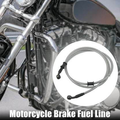 160cm Braided Brake Clutch Oil Hose Silver Tone for Motorcycle