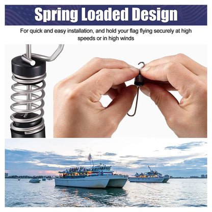 Marine Flagpole Clip Accessories 2/4/10pcs for Rafting Boat Flag