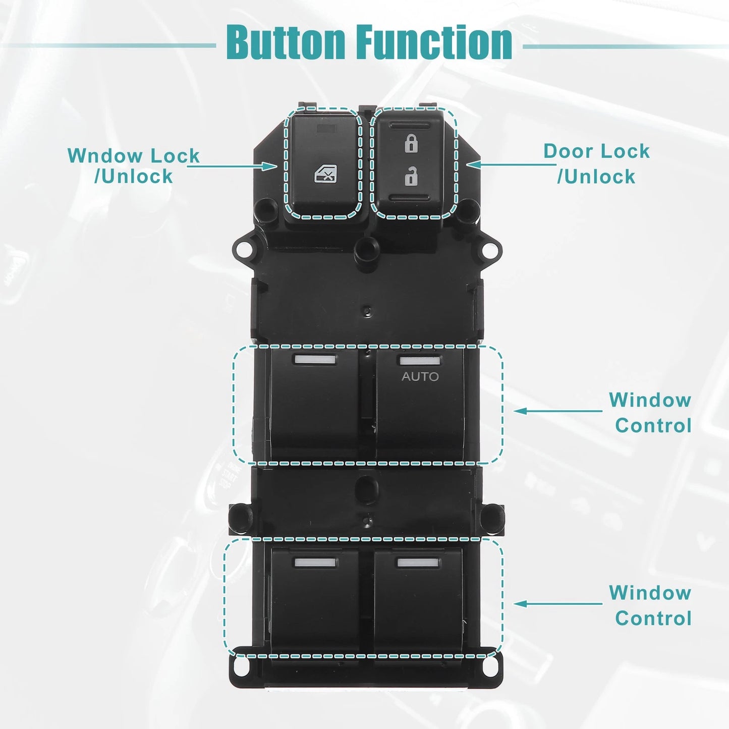 Driver Side Power Window Switch for Honda Accord (2008-2011) Black