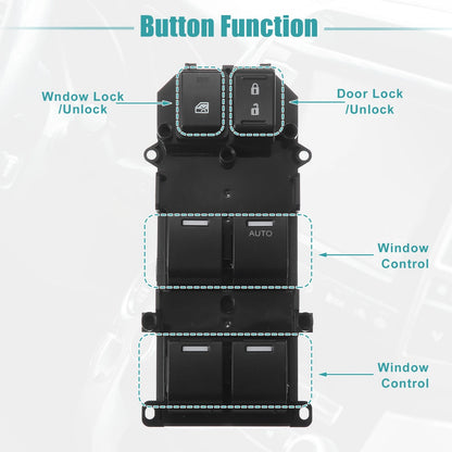 Driver Side Power Window Switch for Honda Accord (2008-2011) Black