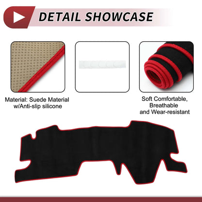 Dashboard Cover Mat for Toyota Yaris 2020-2024 Sun Protector Black Red