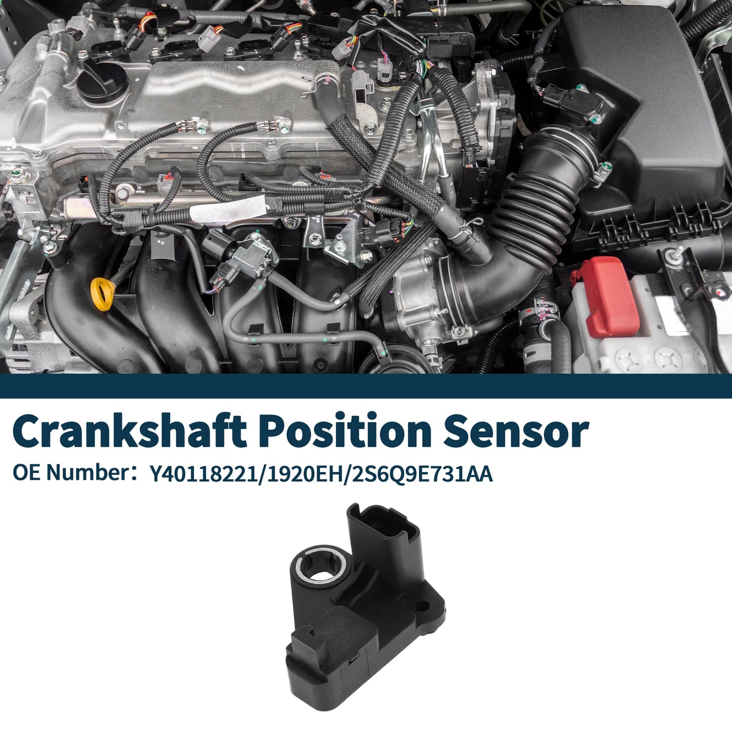 Crankshaft Position Sensor for PEUGEOT 308 1.6HDi (2007-2014) 1 Pc Black