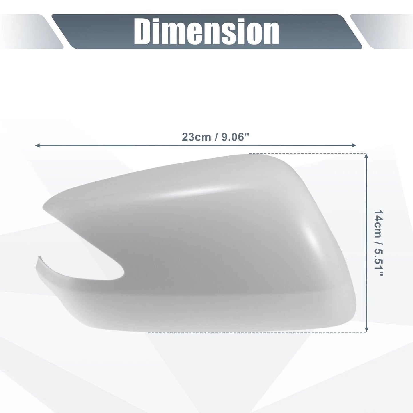 Right Side Car Mirror Cover Cap Replacement White for Honda Fit (2009-2013)