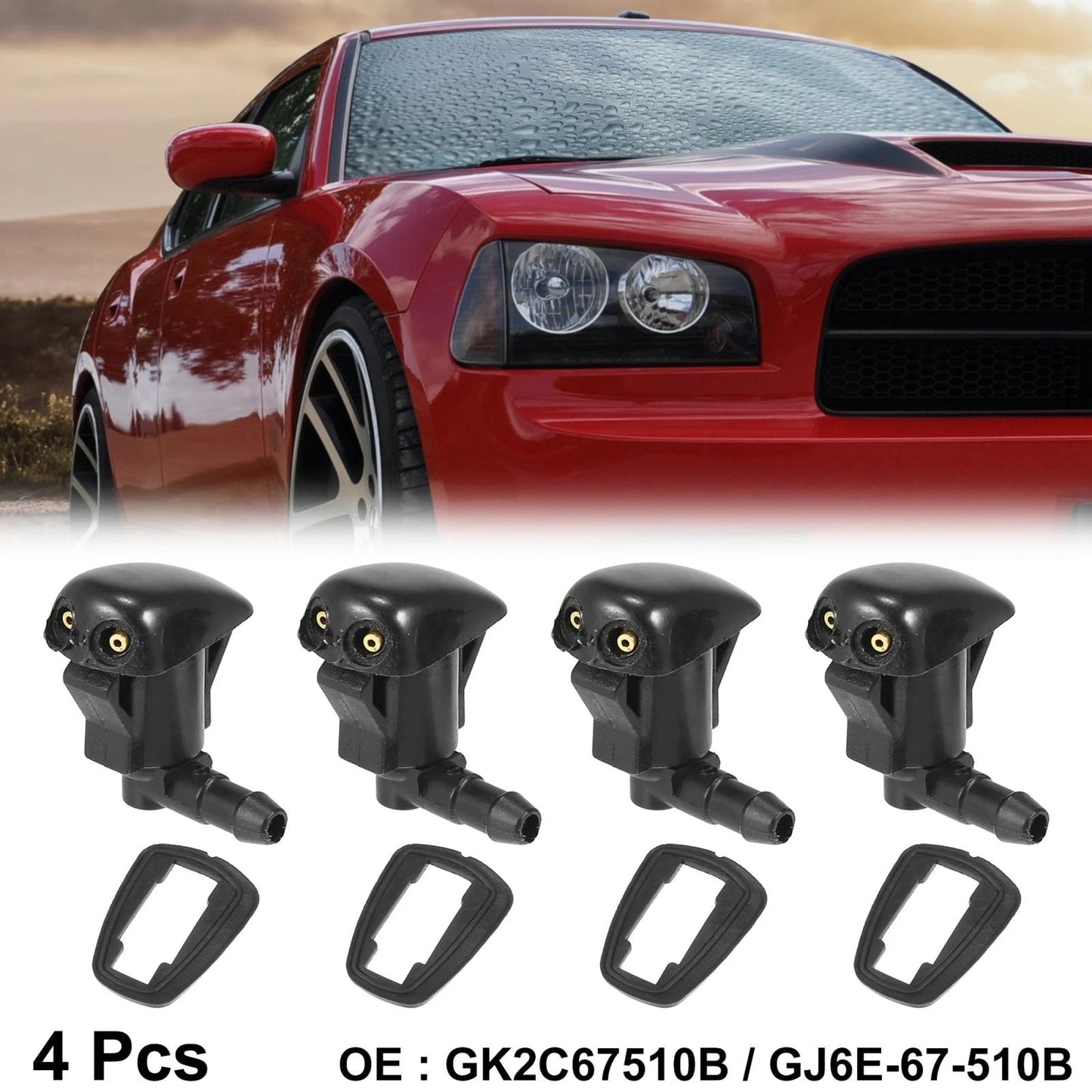 4pcs Front Windshield Washer Nozzles for Toyota Yaris XP10 (1999–2005)