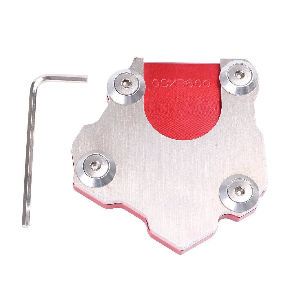 Red Aluminum Alloy Kickstand Side Stand Pad Extension for Motorcycle