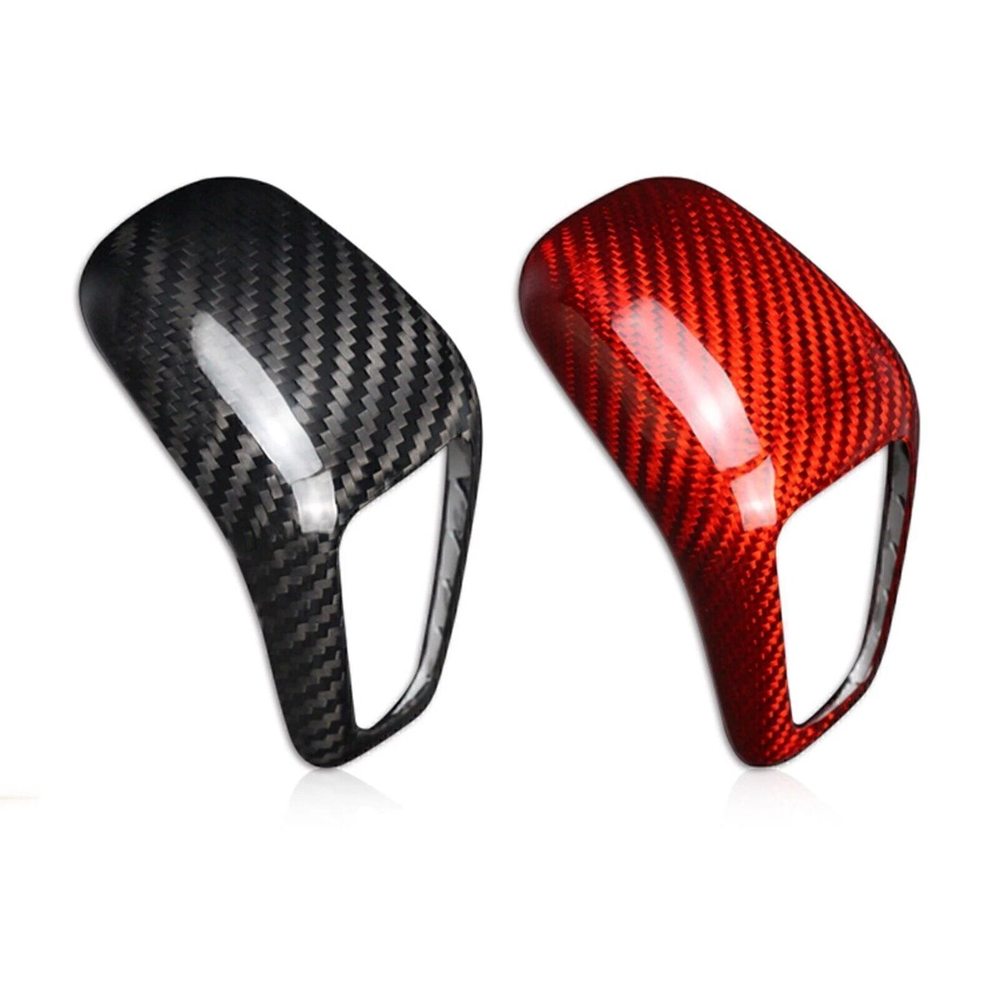 Red Carbon Fiber Gear Shift Knob Trim Cover for Porsche Cayenne (2019-2023)