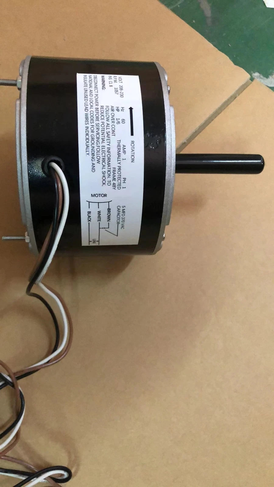 Condenser FAN MOTOR 1/6 HP 230V for GE Genteq
