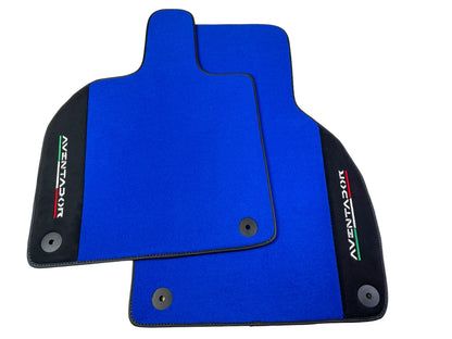 Blue Floor Mats for Lamborghini Aventador 2012-2022 with Alcantara Leather