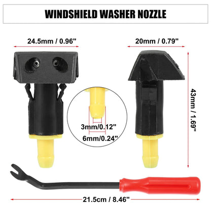 3 x Front Windshield Washer Nozzles for Nissan Tiida (2004-2014)