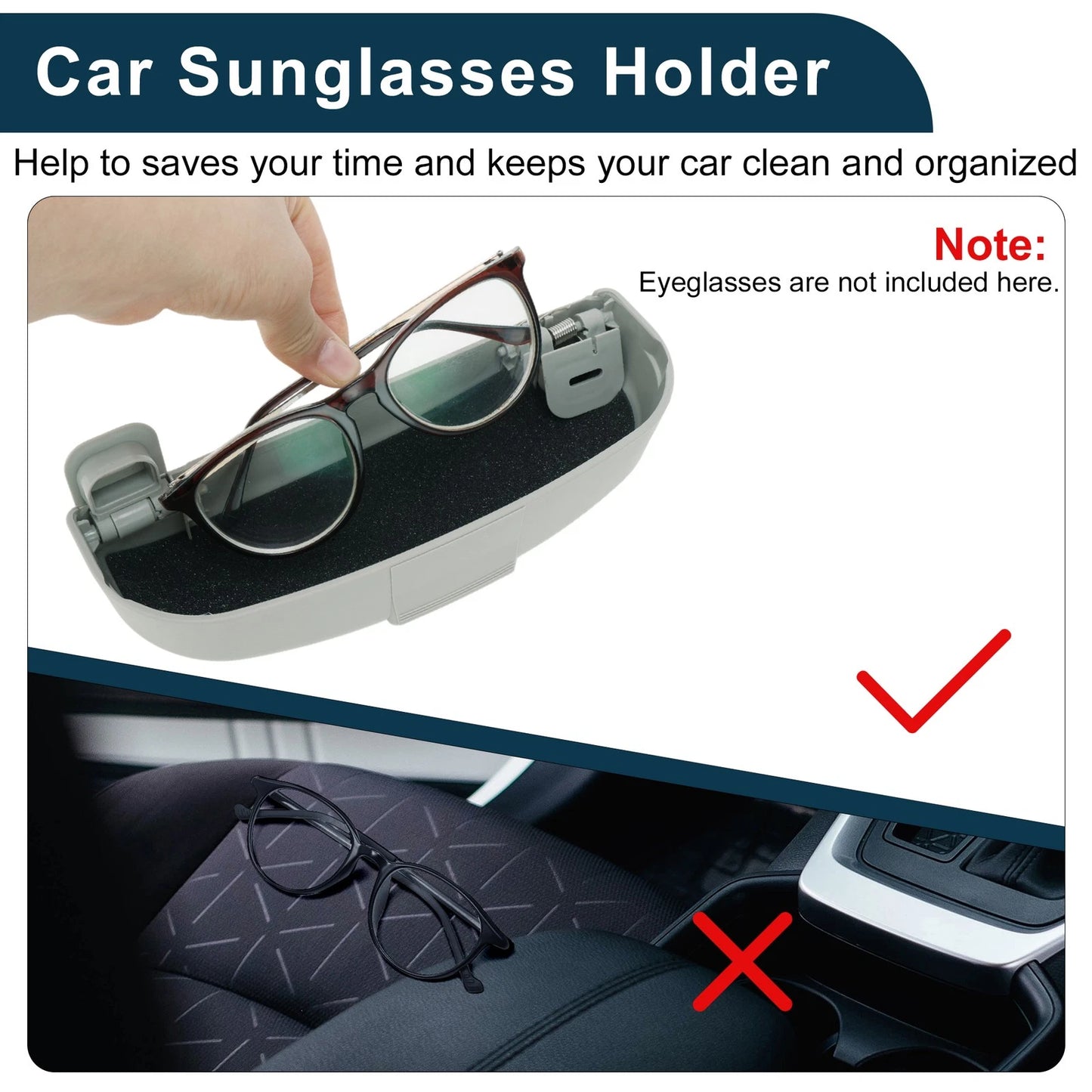 Sunglasses Case for Peugeot 308 Gray (2014-2024)