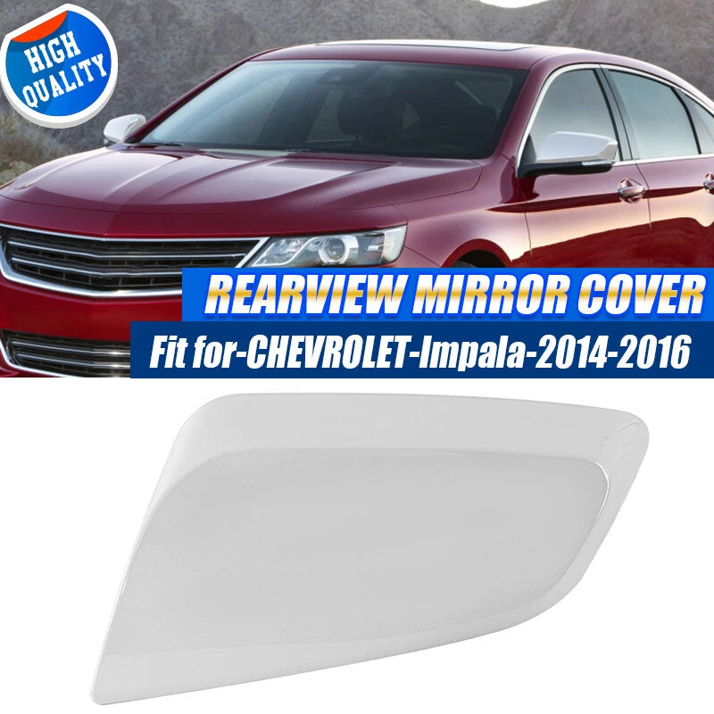 Left Side Wind Mirror Cover Caps for Chevy Impala 2014-2020 Gloss White