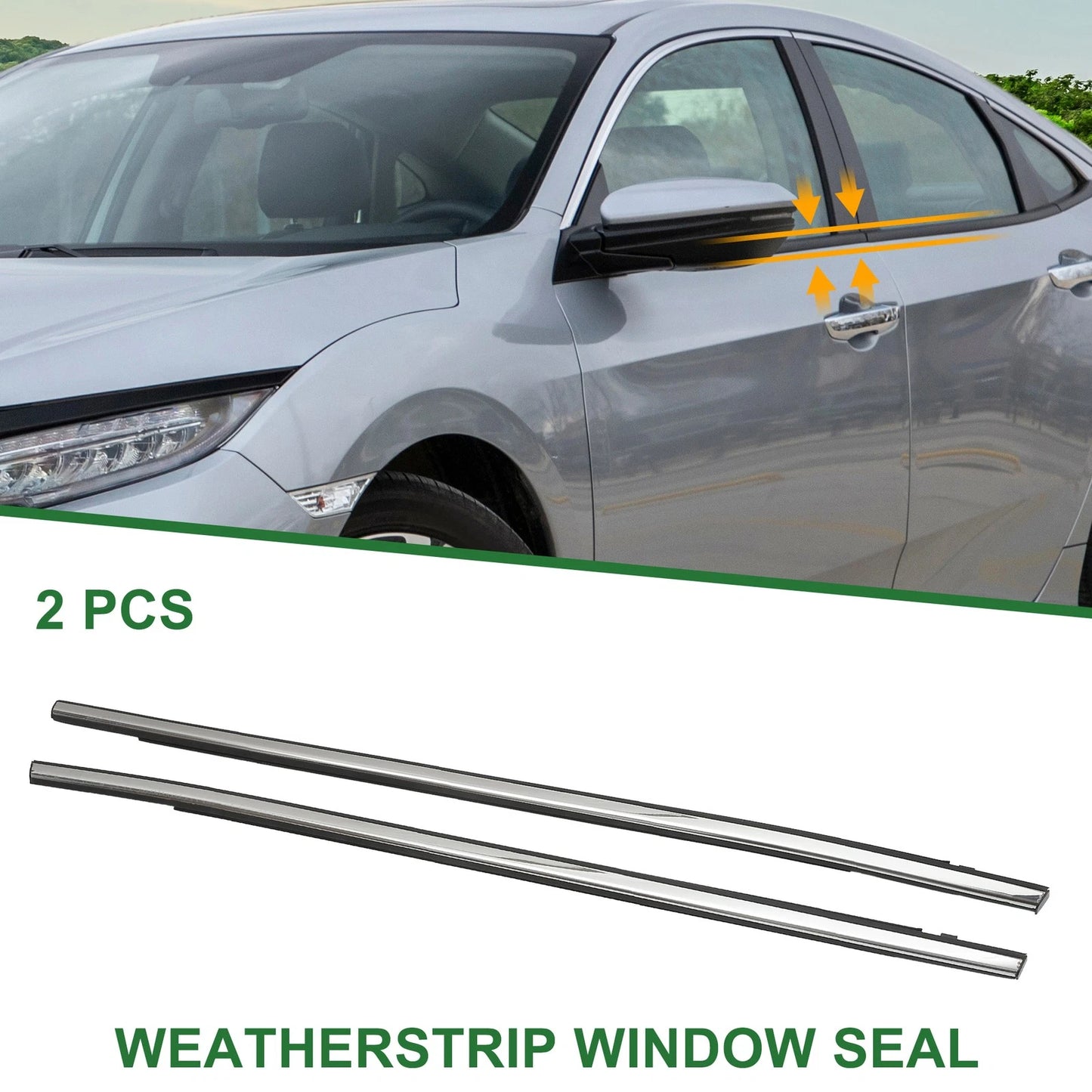 Rear Weatherstrip Window Seals for Honda Civic (2017-2020)