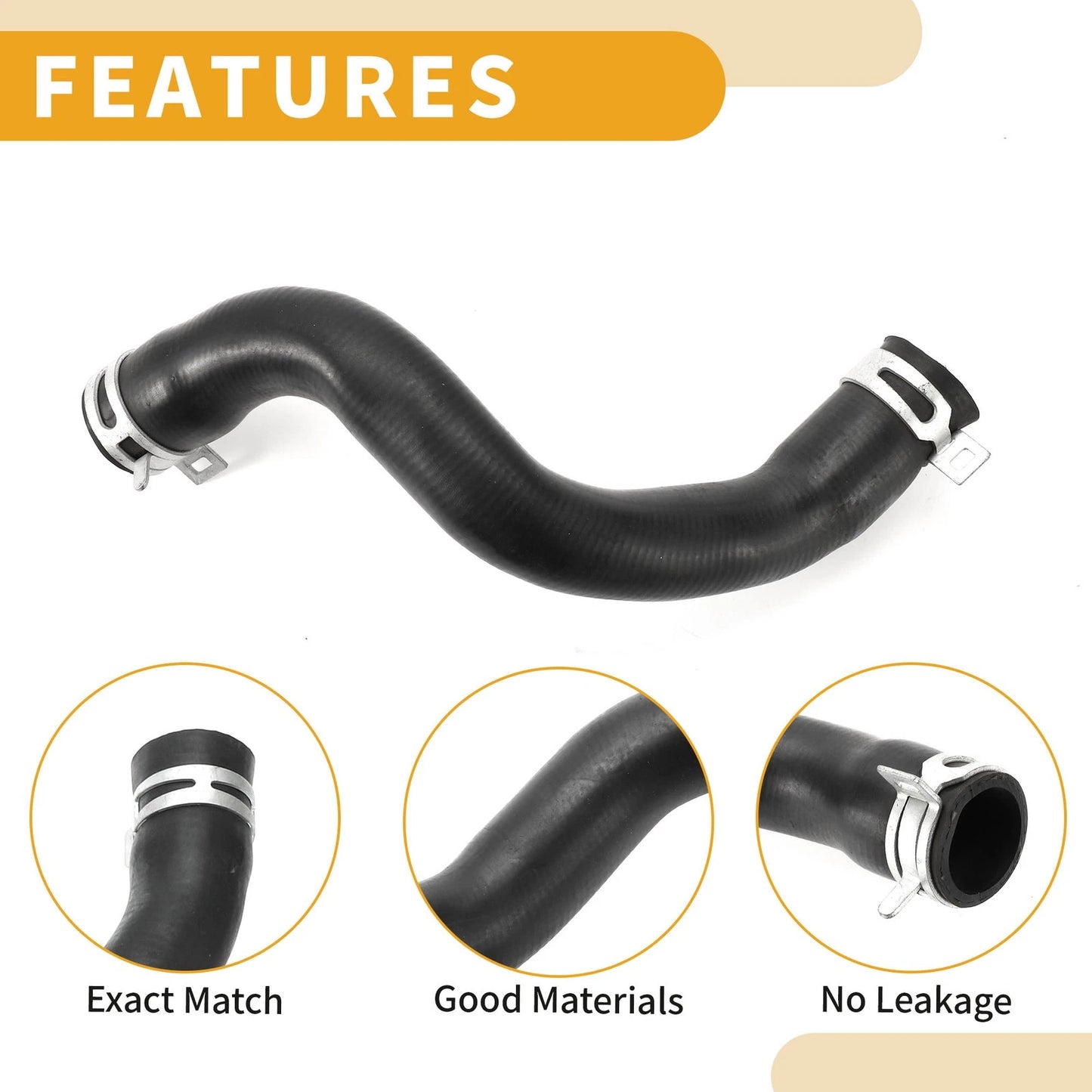 Radiator Hose for Ford Focus III Saloon 2014-2020 (F1F18286DF) Rubber Black