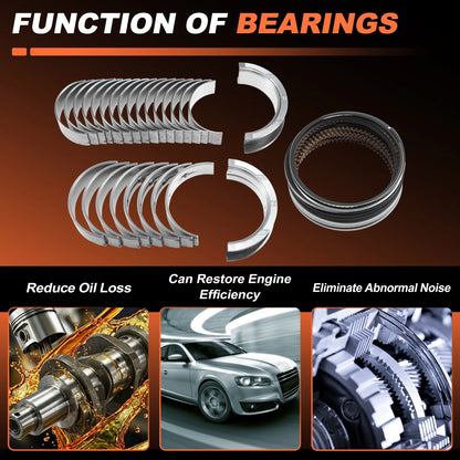 Main and Rod Bearing with Piston Rings 4.8L-5.3L for GMC/Chevy LS Gen III