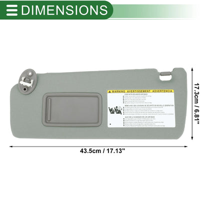 Left Driver Side Sun Visor for Toyota 4Runner (2010-2023) Gray