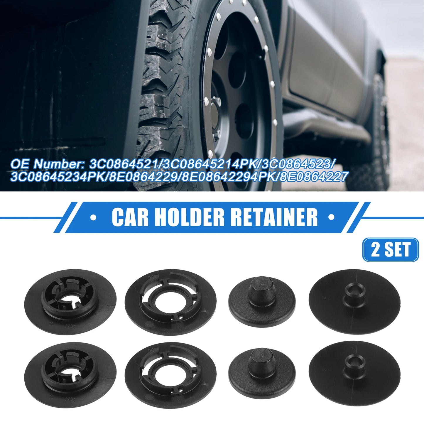 Car Holder Retainer Plastic Black for Volkswagen Audi