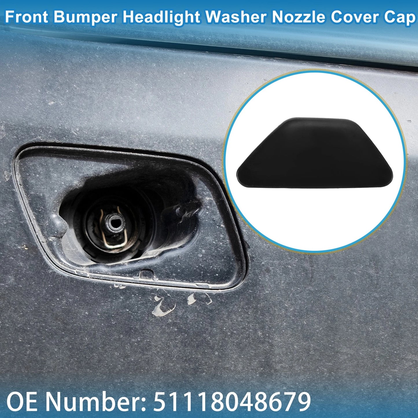 Front Left Washer Nozzle Cover for BMW 528i (2011-2016) Unpainted