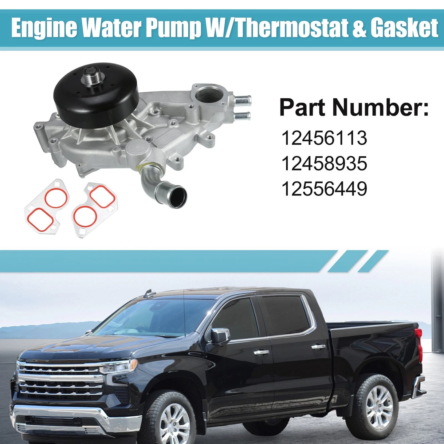 Set Engine Water Pump with Thermostat for Chevrolet Avalanche