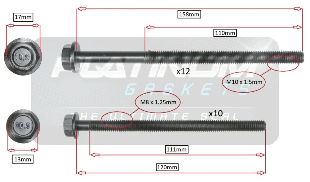 CYLINDER HEAD BOLT SET for FORD RANGER (2011–2015)