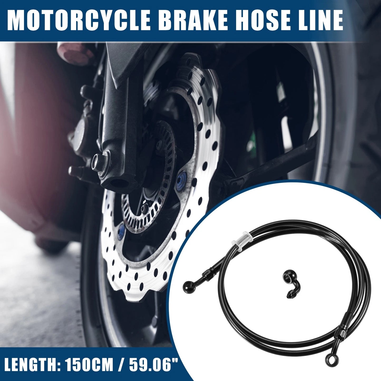Brake Line 150cm Motorcycle Hydraulic Oil Hose Fitting with Banjo