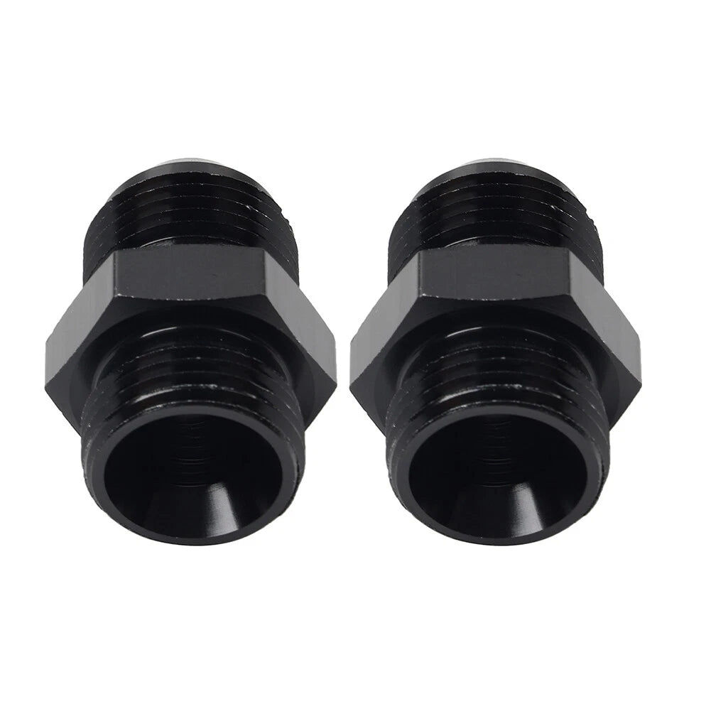 Black Aluminum AN10 Flare to 6AN ORB Male Fitting Adapter w/ O-Rings