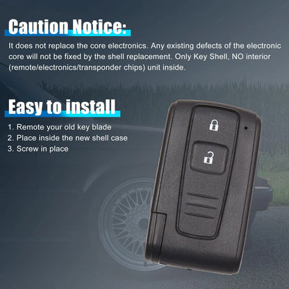 Button Key Fob Remote Case Shell for Toyota Prius (2004-2009)